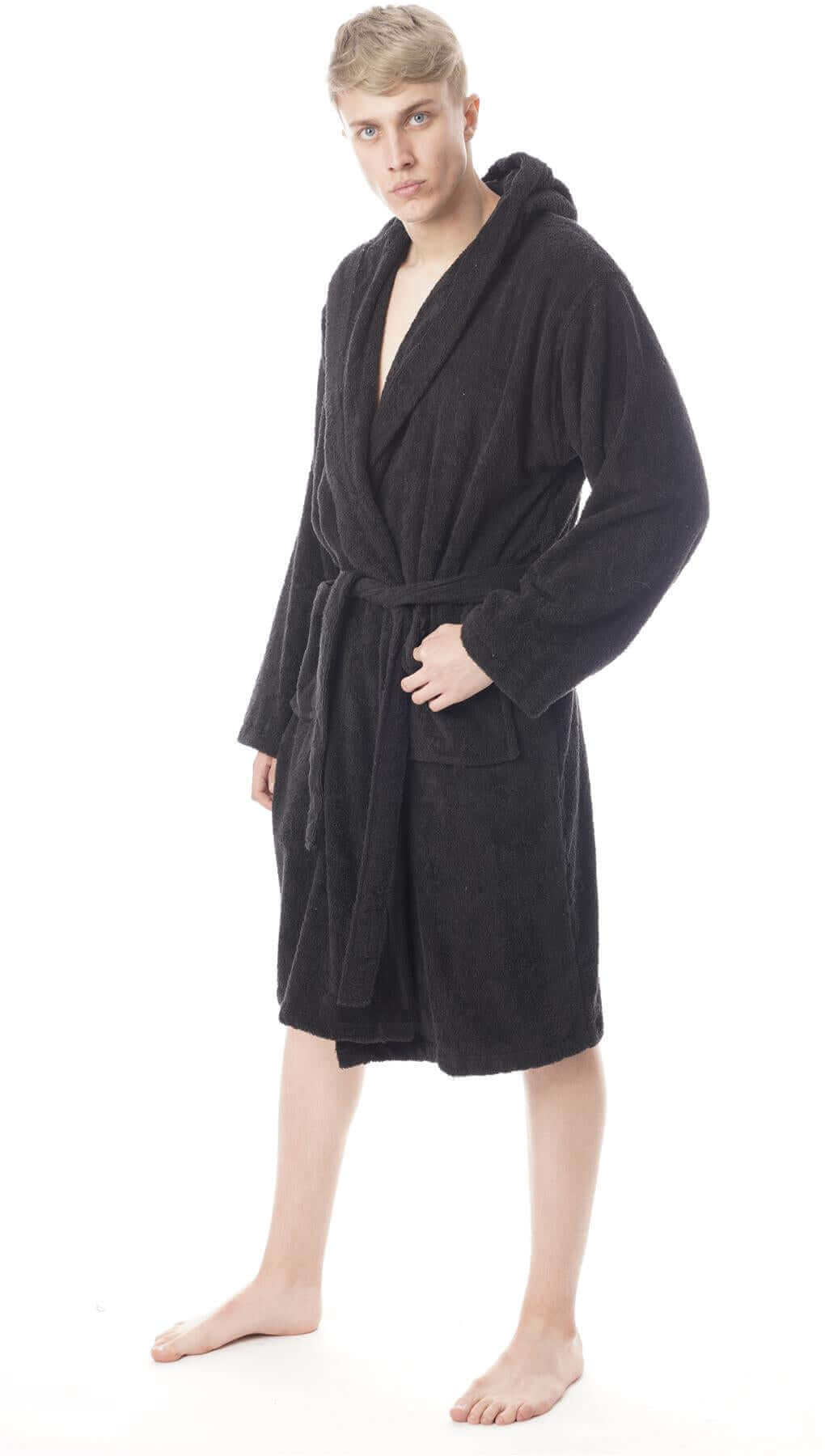 ZFLL Winter robes,Men Women Hooded Plus Size Extra Long Warm Bathrobe  Winter Thickening Flannel Thermal Bath Robe Male Robes Mens Dressing Gown, Men Gold Yellow,M: Buy Online at Best Price in UAE -
